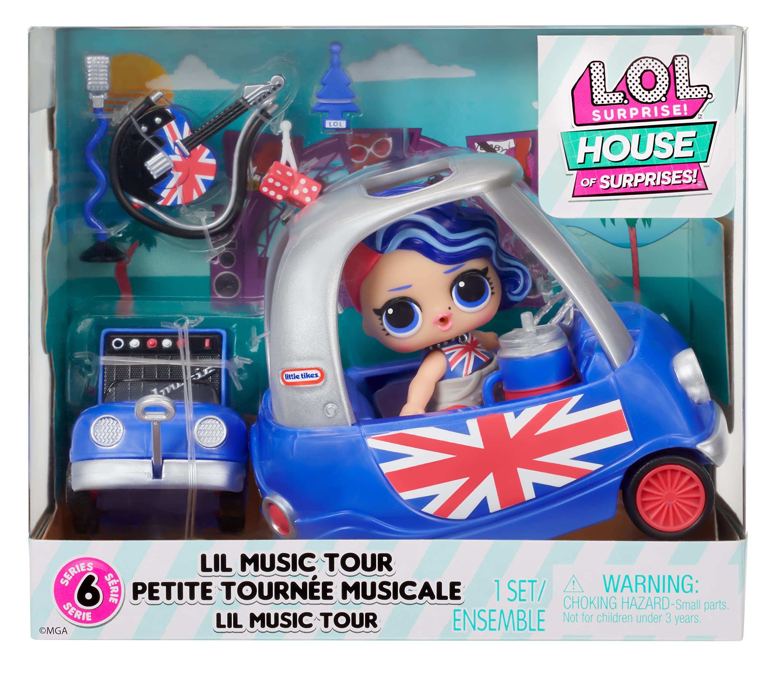 LOL Surprise OMG House of Surprises Lil Music Tour Playset with Cheeky Babe Collectible Doll and 8 Surprises, Dollhouse Accessories, Holiday Toy, Great Gift for Kids Ages 4 5 6+ Years Old & Collectors