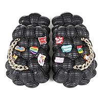 Bubble Slides With Charms For Women Fashion Chain Inspirational Quotes Bubble Slippers 2022 Summer House Slippers For Men