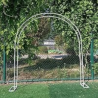 Garden Arches for Vegetables, Plant Arch with Base, Metal Rose Stand, Suitable for Roses/Vegetables, Wedding Arch Decoration, Garden Gazebo Arch, Weatherproof (Color : White, Size : 280x220x2