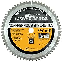 IVY Classic 36360 Laser Carbide 7-1/4-Inch 60 Tooth Non-Ferrous Cutting Circular Saw Blade with 5/8-Inch Diamond Knockout Arbor, 1/Card
