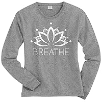 Threadrock Women's Breathe Lotus Flower Long Sleeve T-Shirt