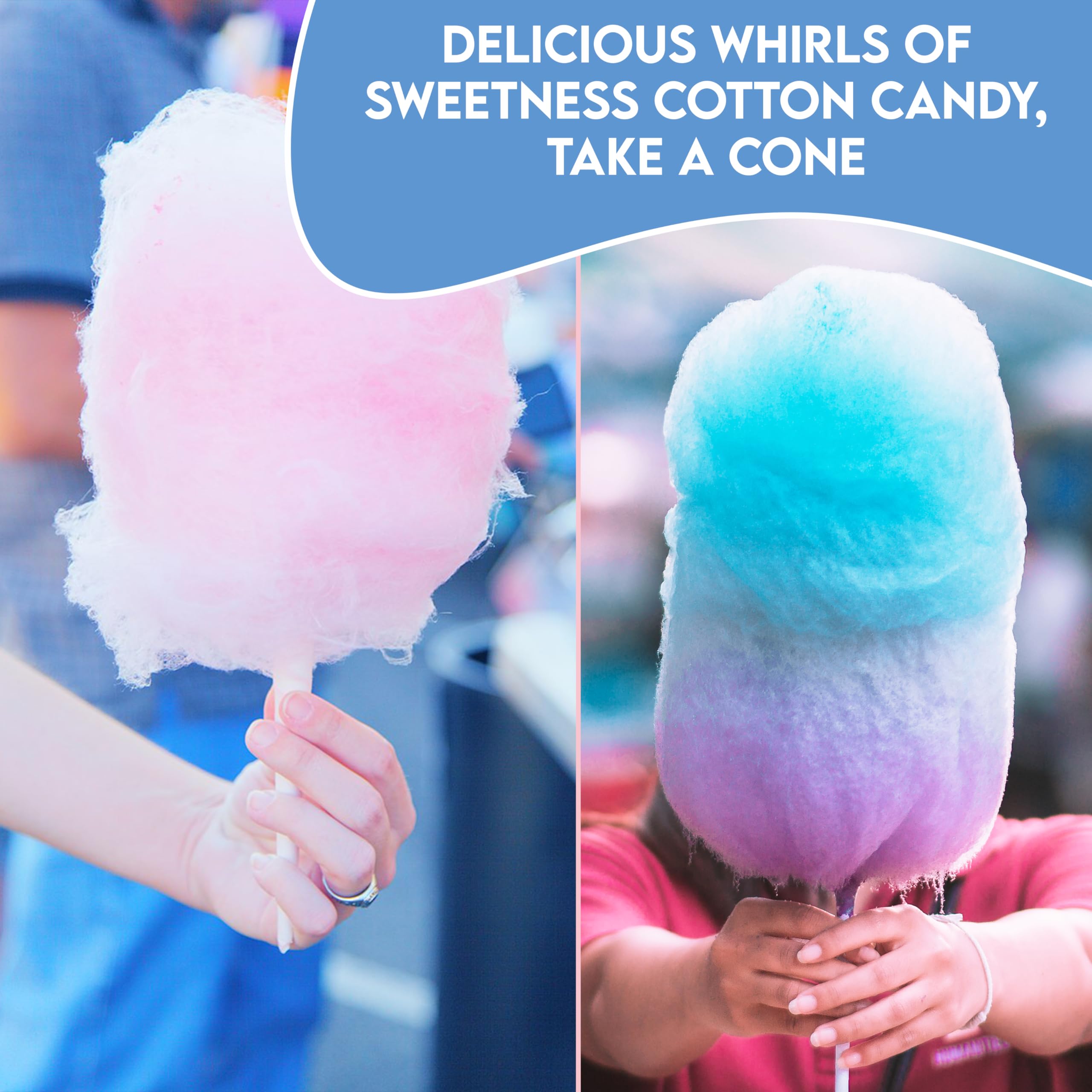 Plain Cotton Candy Cones - Package of 1,000