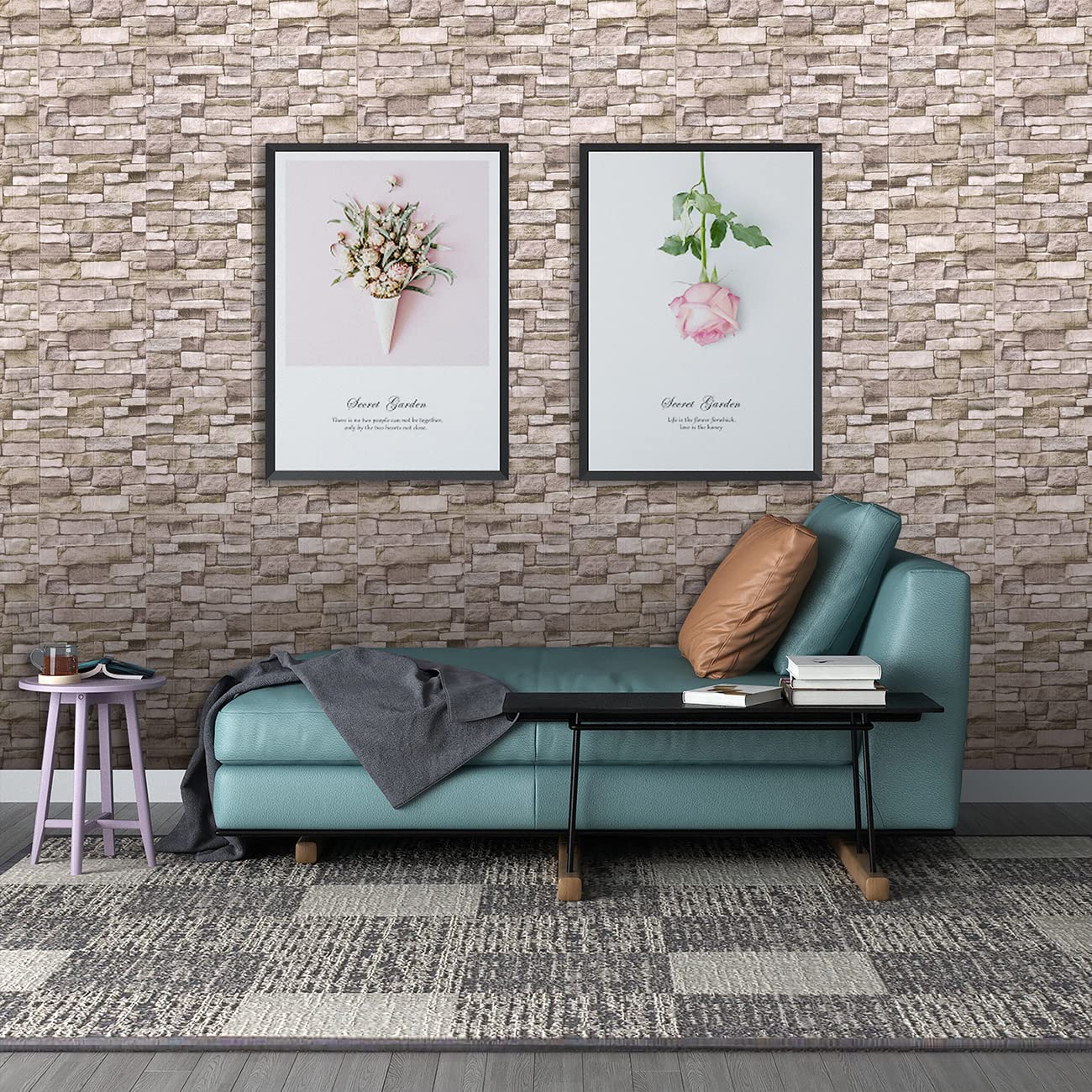 A06005-Art3d 30 Pcs 3D Brick Wallpaper foax foam brick wall in  white(43.5Sq.Ft)