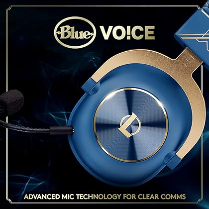 Logitech G PRO X Gaming Headset - Blue VO!CE, Detachable Microphone, Comfortable Memory Foam Ear Pads, DTS Headphone 7.1 and 50 mm PRO G Drivers, Official League of Legends Edition