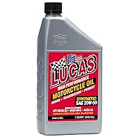 10702 High Performance Synthetic 20W-50 Motorcycle Oil - 1 Quart, Pack of 6