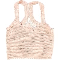 GUESS Womens Caitlin Crochet Cami Tank Top, Pink, Medium