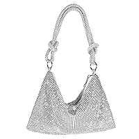 Rhinestone Purse Sparkly Evening bag Silver Clutch Purses for Women Evening, Cross Body Handbags for Party Prom Club Wedding