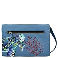 Anna by Anuschka Hand Painted Women’s Leather Organizer Wallet on a String