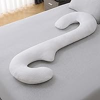 Body Pillows for Adults Swan Pregnancy Bed Pillows for Sleeping with Cover - White Long Full Body Pillow for Side Sleeper, Support for Back, Hip, Knee, Belly, Knee, Leg, Ankle
