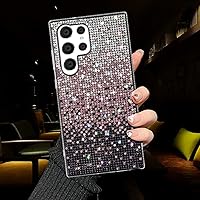 LUVI Compatible with Galaxy S23 Ultra Bling Case Cute Glitter Diamond for Women Girls Rhinestone Sparkle Shiny Crystal Bumper Luxury Protective Cover 3D Handmade Case for Galaxy S23 Ultra Purple