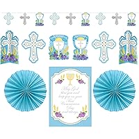 Amscan First Communion Blue Paper Decorating Kit, 10 Ct. | Party Decoration