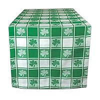 DII St. Patrick's Day Collection Tabletop, Table Runner, 14x72, Shamrock Check