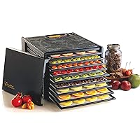 Excalibur 3900B Electric Food with with Adjustable Thermostat Accurate Temperature Control Faster and Efficient Drying Includes Guide to Dehydration Made in USA 9-Tray Black (Renewed)