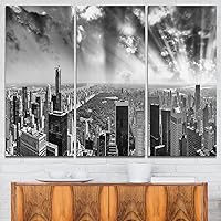 Central Park and Surrounding Buildings Cityscape Photo Canvas Print, 36x28-3 Panels