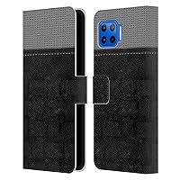 Head Case Designs Officially Licensed Alyn Spiller Charcoal Luxury Leather Book Wallet Case Cover Compatible with Motorola One 5G