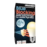 MiracleLED 604591 Blue Blocking Night Time Sleep Bulb in Soothing Amber Glow to Replicate Setting Sun and Produce Melatonin Organically, 60W Replacement