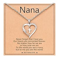 PINKDODO Heart Cross Necklace for Women Baptism Confirmation Easter Gifts