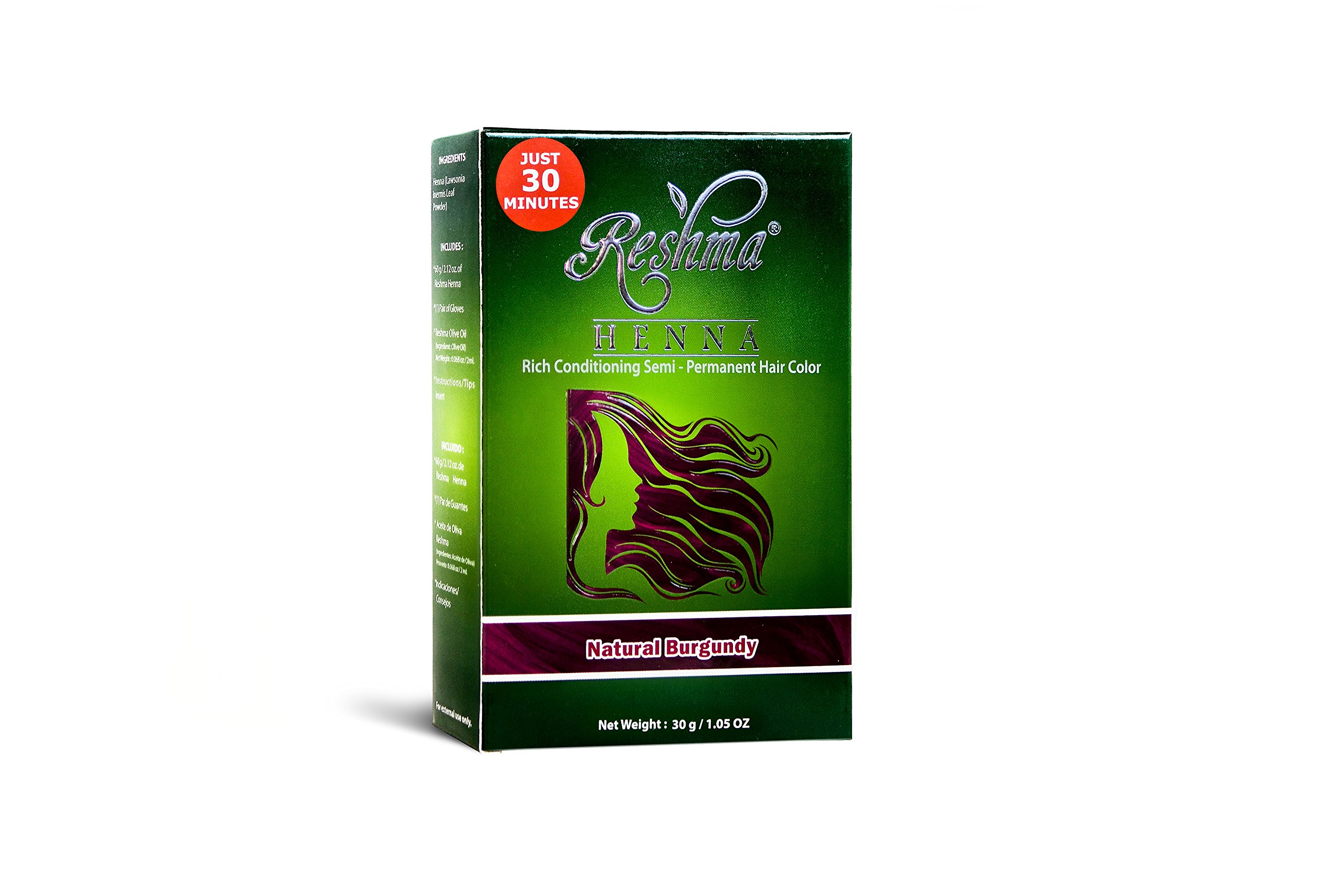 Reshma Beauty 30 Minute Henna Hair Color Infused with Goodness of Herbs, Burgundy, 1.05 Oz