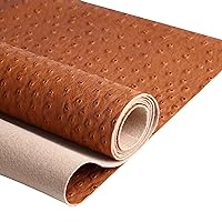 Ostrich Leather Brown/Tan Vinyl Faux Leather Upholstery Fabric for Hand Crafts DIY Tooling Sewing Hobby Workshop Crafting Wallet Making Square 1.0mm Thick 54