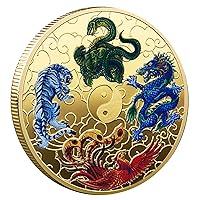 Ancient Mythical Creatures Lucky Coin Lottery Ticket Scratcher Tool Lucky Charms Challenge Coin
