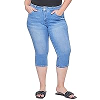 Royalty For Me Womens Women´s Plus High-Rise 2 Button CapriJeans