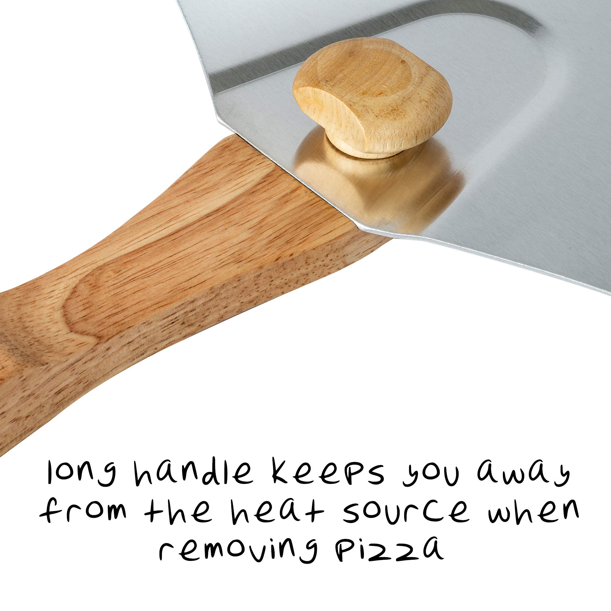Honey-Can-Do 12 x 14-Inch Foldable Pizza Peel, Chrome, wood
