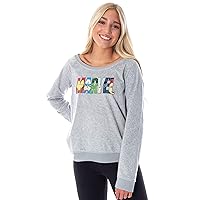 Marvel Comics Women's Avengers Heroes Fleecy Soft Long Sleeve Pullover Pajama Sleep Shirt Top