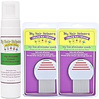 My Hair Helpers Foam Mousse Enzymes for Nits and Two Lice Combs - Works for 2-3 Children