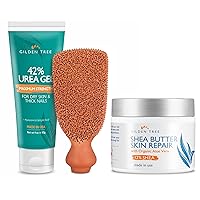 Max Strength 42% Urea Gel + Foot Scrubber + Shea Butter Cream Bundle