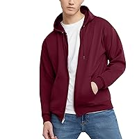 Hanes Men's Hoodie, Ecosmart Fleece Full-zip Hoodie, Zip-up Hooded Sweatshirt for Men