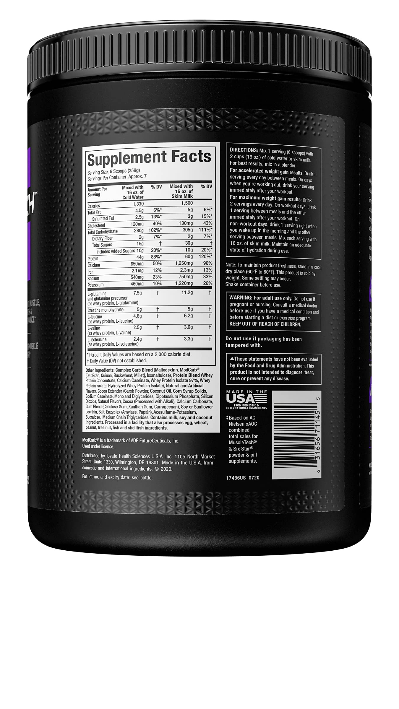 Mass Gainer MuscleTech 100% Mass Gainer Protein Powder Protein Powder for Muscle Gain Whey Protein + Muscle Builder Weight Gainer Protein Powder Creatine Supplements Chocolate, 5.15 lbs