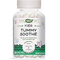 Nature's Way Kids Tummy Soothe with Calcium & Ginger, For Occasional Tummy/Stomach Upset*, Berry Blast Flavored, 60 Vegan Chewable Tablets