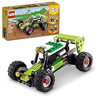 Lego Creator 3 in 1 Off-Road Buggy, Transforms to 3 Different Construction Vehicles from Skid Loader Digger to ATV Car Toy to Off-Roader, Construction Set for Kids 7 Plus Years Old, 31123