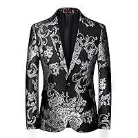 Men's Suit Jacket Dress Jacquard Funky Blazer Men Stylish Casual Suit Jacket for Men