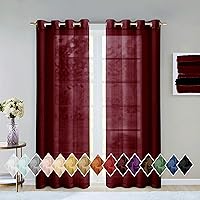 Dainty Home Malibu Textured Semi-Sheer Linen Look Grommet Top Curtain Panel Pair, 54