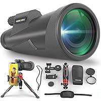Monocular Telescope 12X56 Outdoor Telescope with Smartphone Adapter for Stargazing, Birdwatching, Hunting, Dust-Proof Waterproof HD Monocular for adults with Phone Holder and Sturdy Tripod By hd360pro