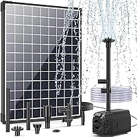 POPOSOAP Solar Water Pump, 25W Solar Water Fountain Pump with 410GPH Flow Adjustable, Solar Fountain Pump with Diverter Valve & 17Ft Cord for Ponds, Wildlife Garden, Fish Pond, Waterfall, Hydroponics