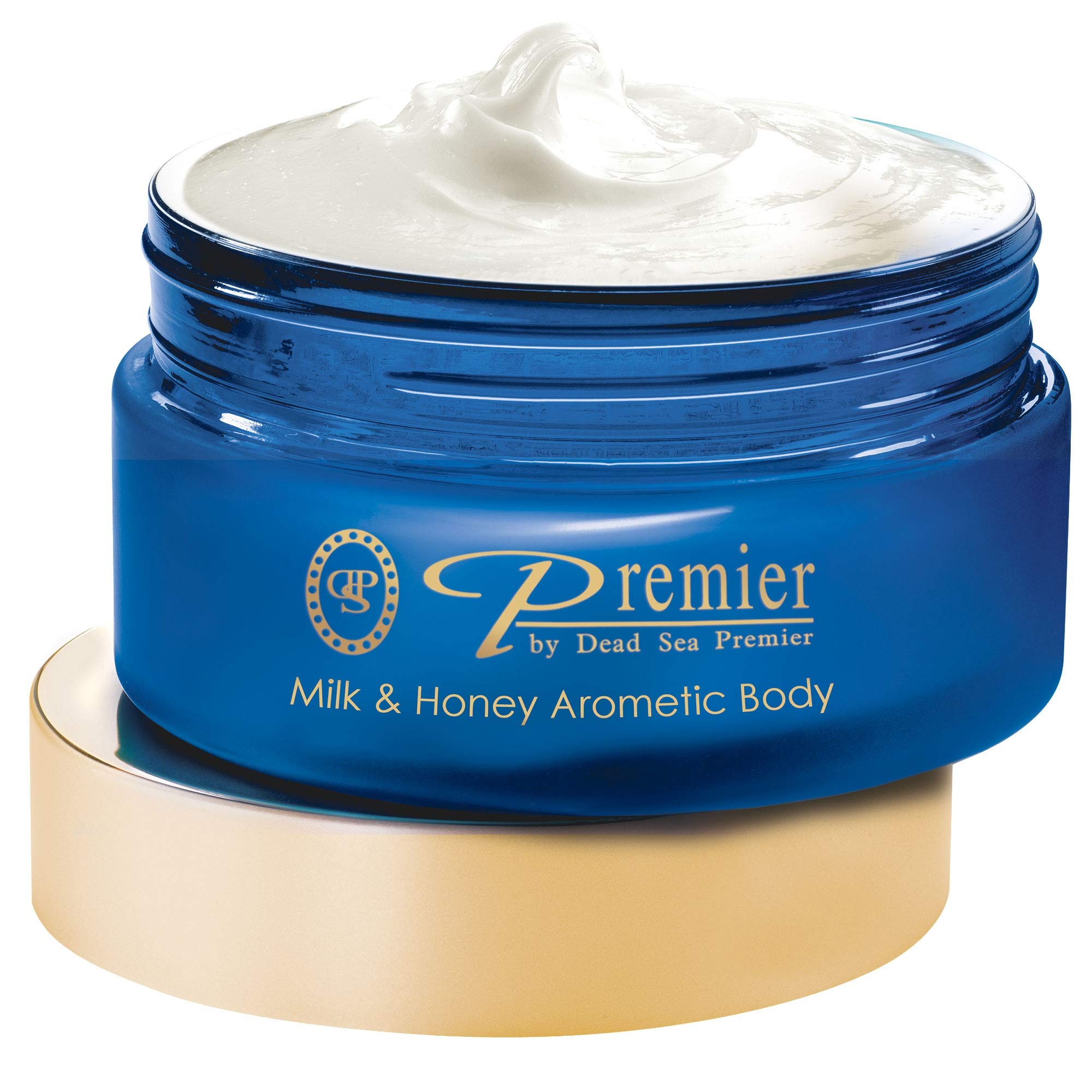 Premier Dead Sea Aromatic Body Butter- Milk and Honey, minerals, anti aging, firming, skin tone, age spots, Neck & Décolleté, Lightweight, and Long-Lasting Nourishmentl, silky, non tacky 5.95Fl.oz