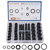 BUSY-CORNER 725 Pieces Rubber Flat Washer Gasket Assortment, Buna-N 70A, 8 Sizes, for Everyday Washer Needs, Ideal Repair Kit for Faucet or Plumbing