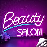 Beauty Salon Neon Signs for Wall Decor, Pink Beauty Business Logo Barber Neon Light Salon LED Signs, USB Powered for Neon Light Wall Decor Art Beauty Room Make Up Lashes Nail Decor(15.7 * 9.4in)