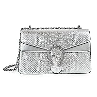 JBB Crossbody Shoulder Purse for Women - Snake Printed Leather Evening Clutch Chain Strap Small Satchel Bag