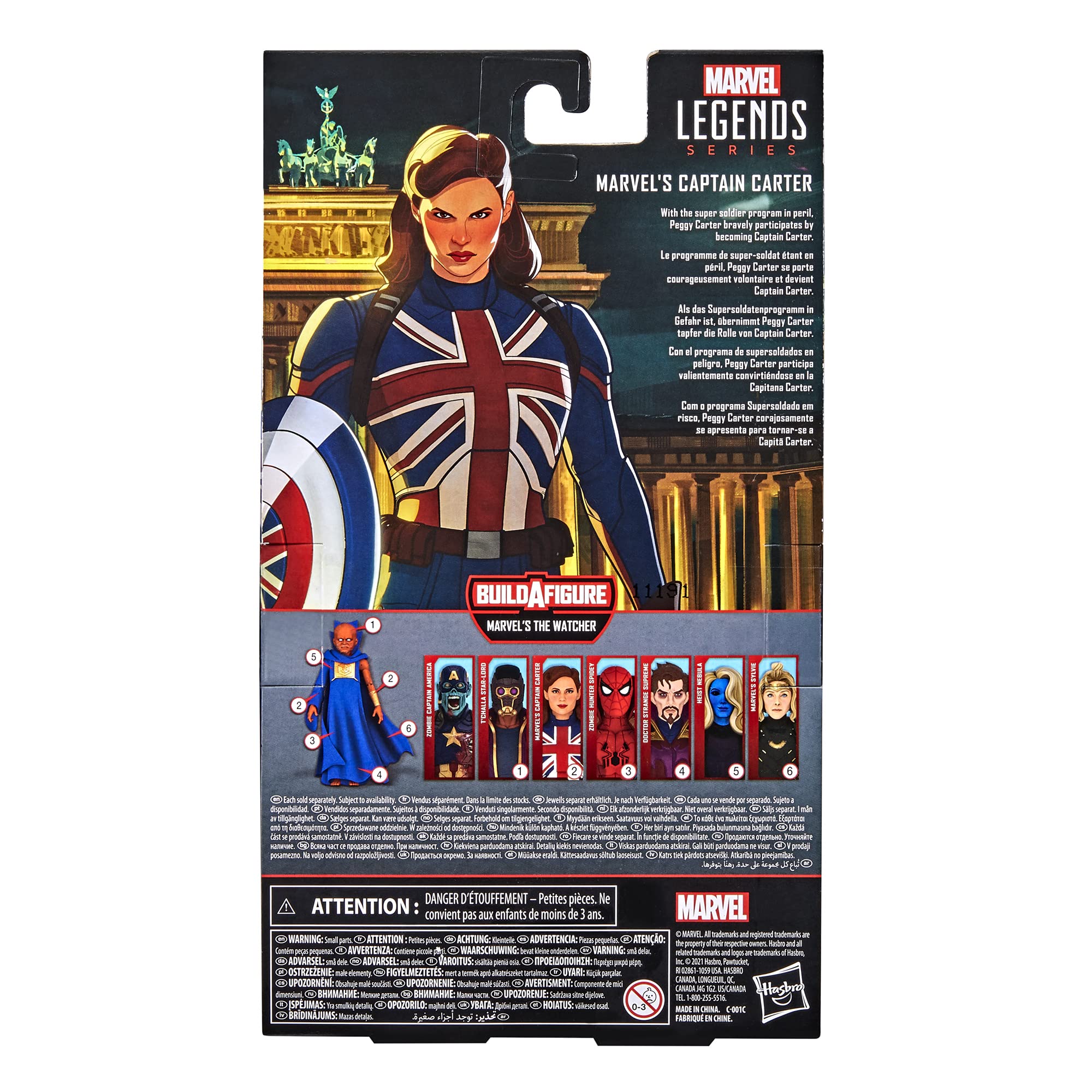 Avengers Marvel Legends Series 6-inch Scale Action Figure Toy Marvel’s Captain Carter, Premium Design, 1 Figure, 1 Accessory, and 2 Build-a-Figure Parts