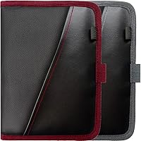 Glove Box Compartment Organizer - Car Document Holder - Owner Manual Case Pouch - Vehicle Storage Wallet for Registration & Insurance Card - RED + GRAY BUNDLE