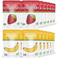 Nature's Turn Freeze-Dried Fruit Snacks, Strawberry and Banana Crisps, Pack of 24 (0.53 oz Each)