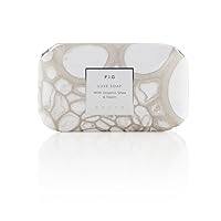 Zents Triple-Milled Luxe Bar Soap (Fig Fragrance) Moisturizing Hand and Body Wash with Organic Shea Butter, 5.7 oz