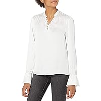 PAIGE Women's Lizzy Long Sleeve V Neck Flared Cuff Blouse