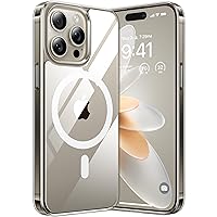 TORRAS Magnetic for iPhone 15 Pro Max Case, [12FT Mil-Grade Shockproof] [Compatible with MagSafe] Anti-Yellowing Anti-Fingerprint Sleek Protective Anti-Scratch Phone Case for 15 Pro Max, Crystal Clear