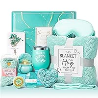 Birthday Gifts for Women Self Care Gifts Get Well Soon Gifts, Ocean Relaxing Spa Gifts Basket Care Package w/Luxury Flannel Blanket, Unique Mothers Day Gifts Idea for Mom Her Best Friends Sister Wife