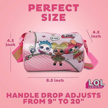 L.O.L. Surprise! Dolls Duffle Purse for Girls Glitter & Metallic Print Crossbody