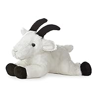 Aurora® Adorable Mini Flopsie™ Rocky Mountain Goat™ Stuffed Animal - Playful Ease - Timeless Companions - White 8 Inches